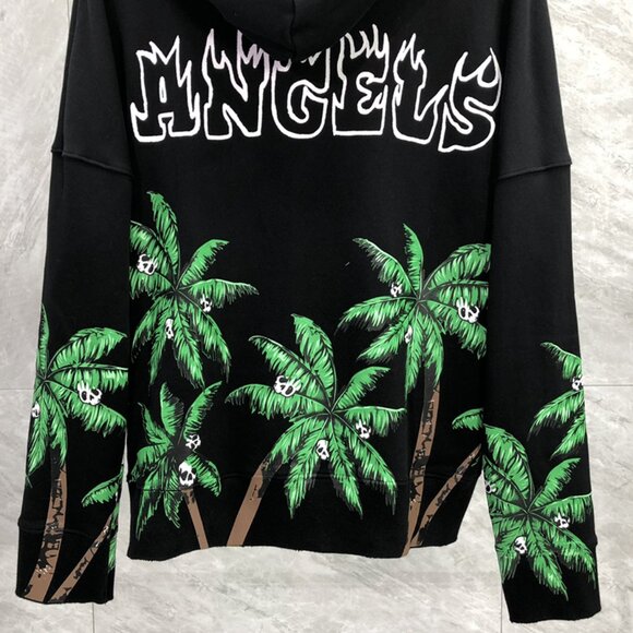 NWT Palm Angels Letter Skull Coconut Tree Hooded Sweatshirt Black - Picture 6 of 9